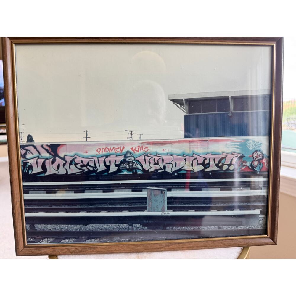 Rodney King Graffiti Train Photo Urban Street Art Kodak Print Framed 14x11